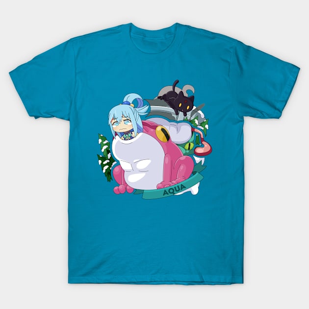 Aqua Frogs T-Shirt by WarGreymonZero